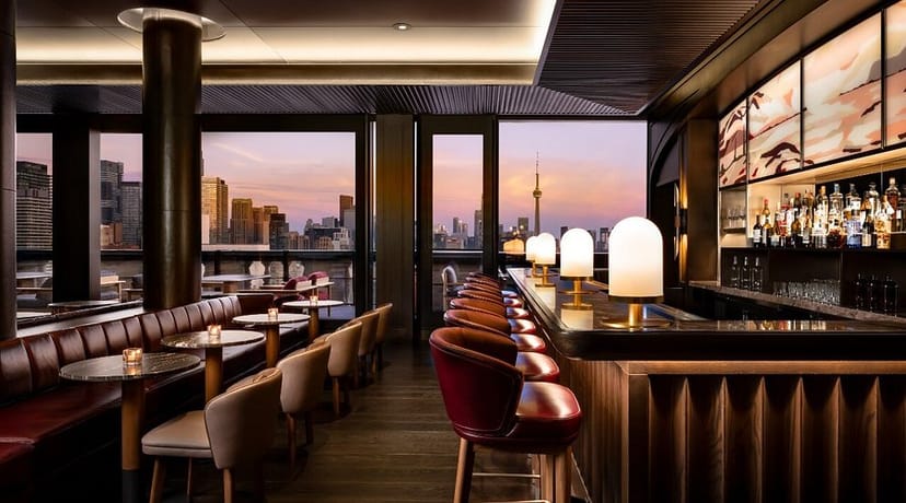 Luxury rooftop bar for VIP networking events and sunset cocktail receptions.