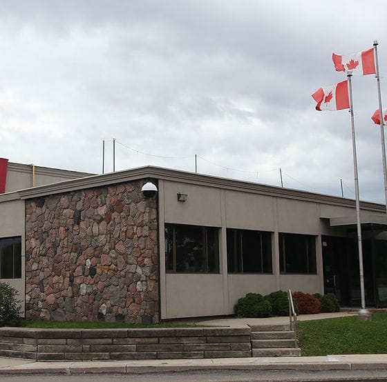 Toronto Pavilion concert hall exterior with dated stone architecture for event venue rental.