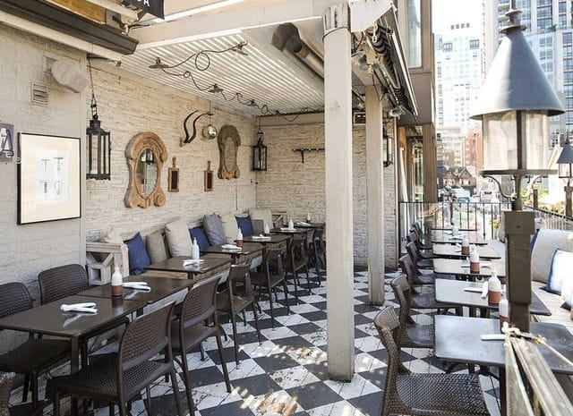 The Lounge outdoor terrace, ideal for intimate networking events and upscale corporate receptions.