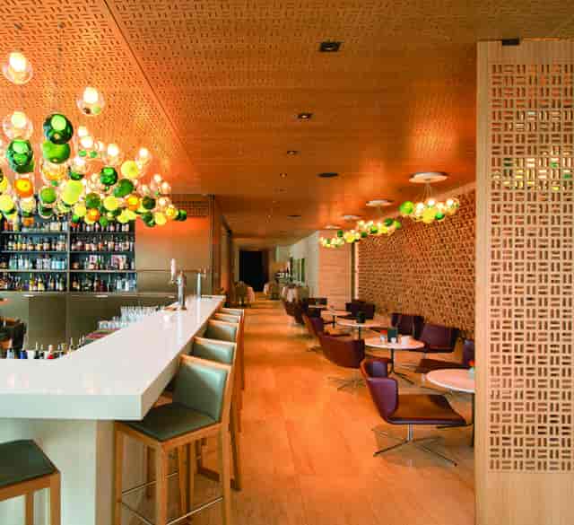 High-end restaurant in Bosk with statement lighting for executive receptions and VIP networking.