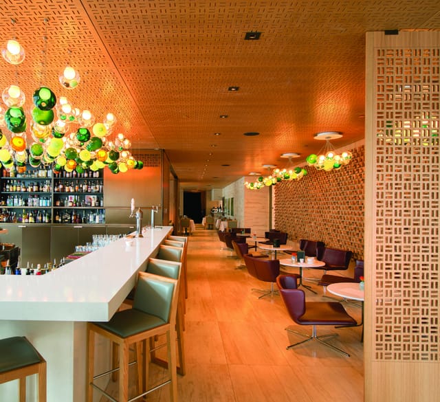 High-end restaurant in Bosk with statement lighting for executive receptions and VIP networking.