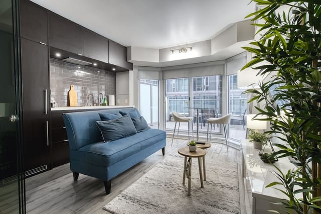 Yorkville boutique VIP suite with integrated bar for high-end hospitality and networking events.