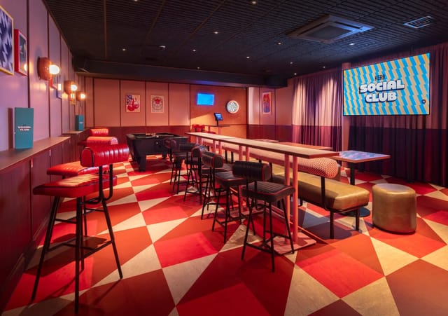 Trendy event space with modern decor for social gatherings and meetings at KERB Social Club.