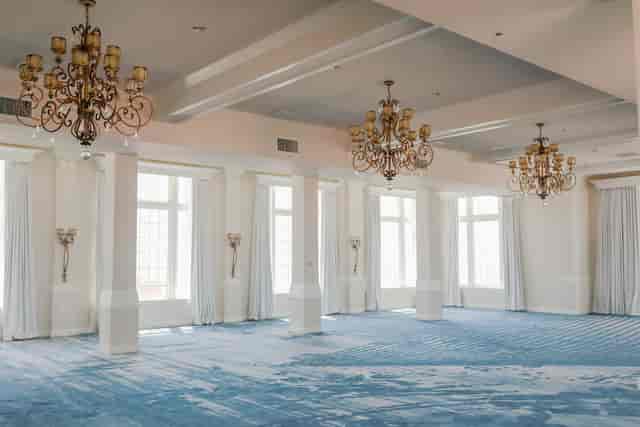 King Charles Ballroom at The Don CeSar with crystal chandeliers for luxury wedding event venues.