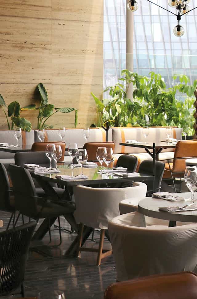 Casa Prime biophilic restaurant for intimate networking dinner or VIP corporate roundtable event.