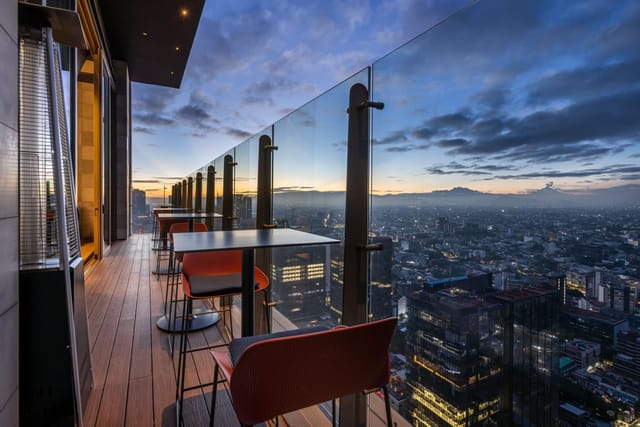 Sofitel Mexico City rooftop terrace for VIP networking and cocktail events with skyline views.