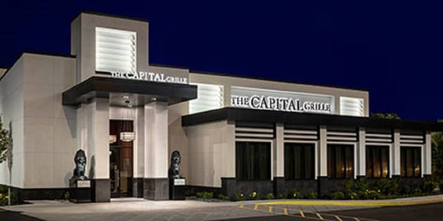 The Capital Grille upscale restaurant entrance for executive dinners and networking events.