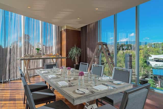 Main Ballroom at The Westin Santa Fe featuring floor-to-ceiling windows for corporate events.