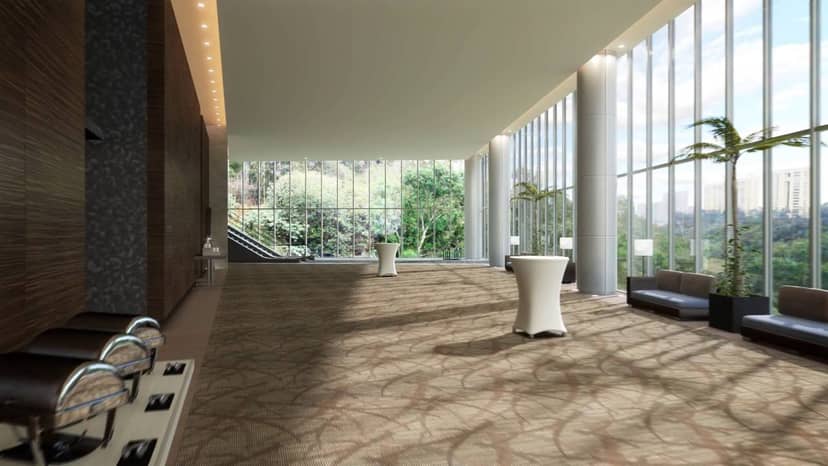 Main Ballroom at The Westin Santa Fe with floor-to-ceiling windows for networking events.