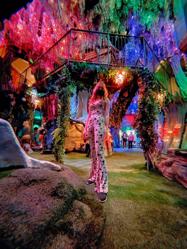 Meow Wolf immersive light exhibit: vibrant experiential installation for corporate events.