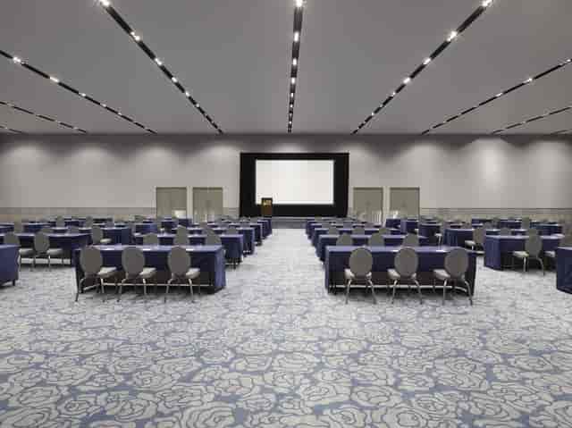 Gran Salón Aqua classroom setup for corporate events and professional conferences in Mexico City.
