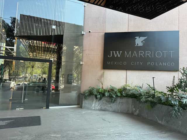 JW Marriott Mexico City Polanco auditorium exterior, upscale corporate event venue.
