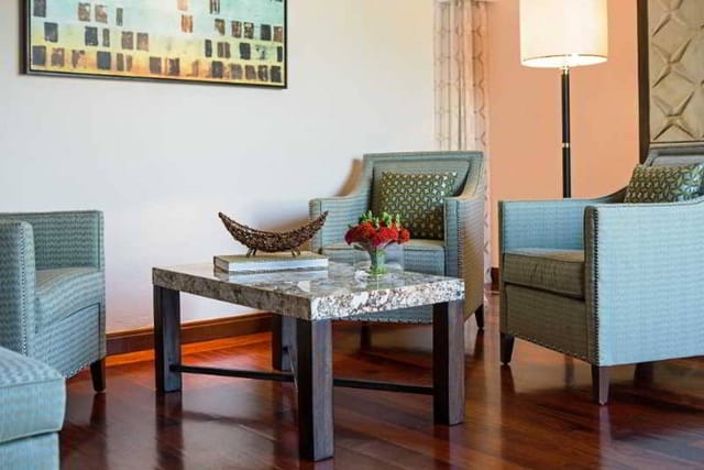 JW Marriott Mexico City drawing room breakout area for corporate networking and executive meetings.