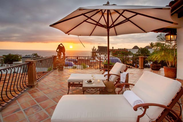 Sunset terrace at Hacienda San Angel, ideal for luxury incentive travel and executive retreats.