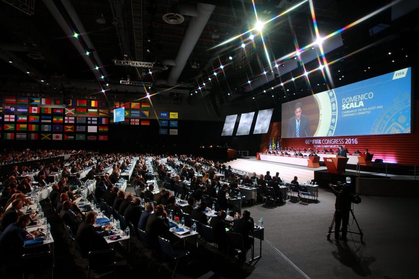 Centro Banamex plenary hall with LED screens for international congress and corporate conference.