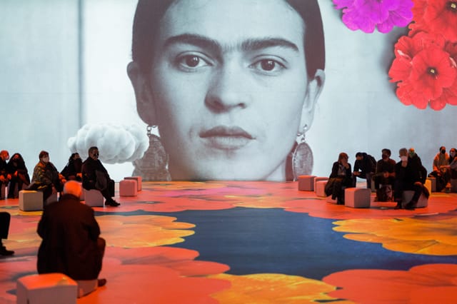 Frida Kahlo immersive projection hall: experiential event and exhibition design.
