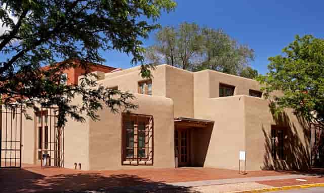 Pueblo-style Creativity Studio at Georgia O’Keeffe Museum for intimate off-site executive retreats.