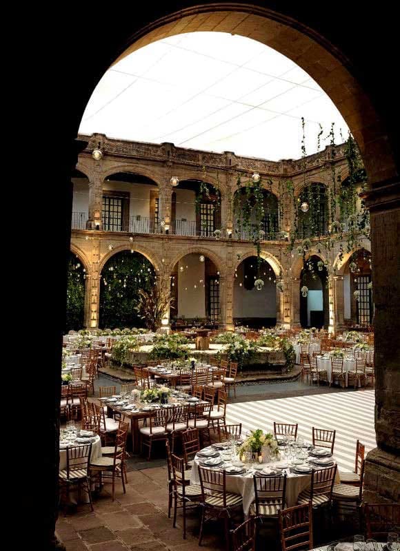 Pasillo Principal at Ex Convento San Hipólito: atmospheric courtyard for luxury galas and weddings.