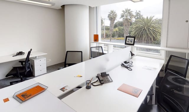 Private office workstation at WRK for productive corporate coworking and business meetings.