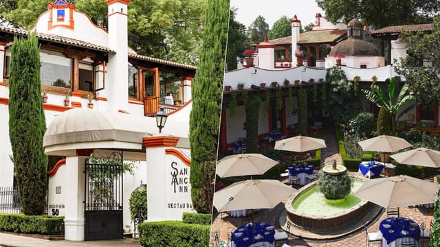 San Angel Inn courtyard: colonial architecture venue for corporate dining and networking events.