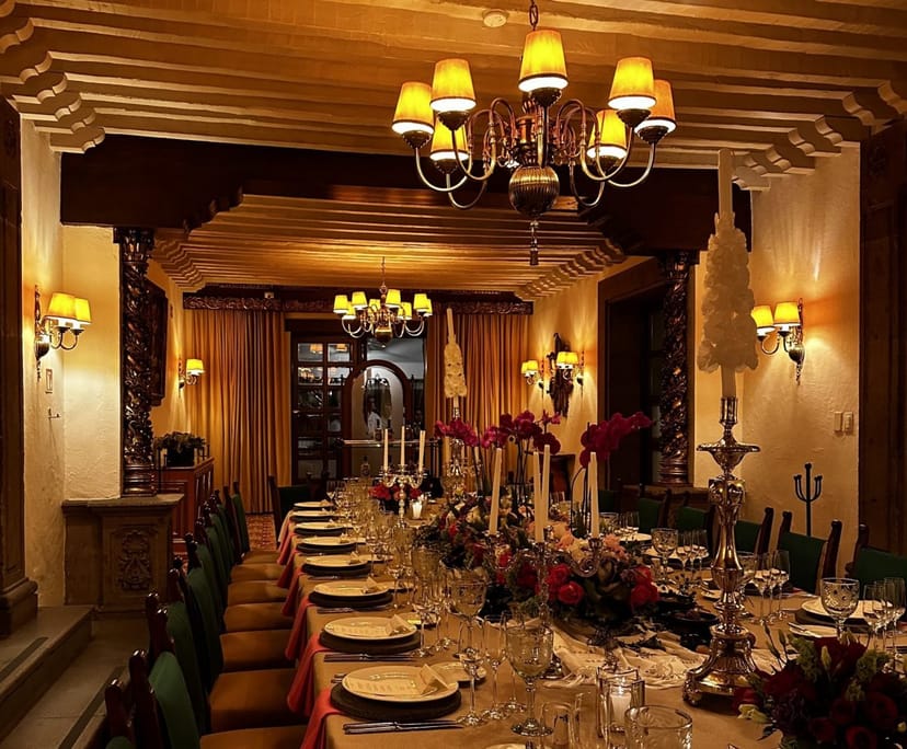 San Angel Inn boardroom dinner setup for VIP executive events and prestige stakeholder meetings.