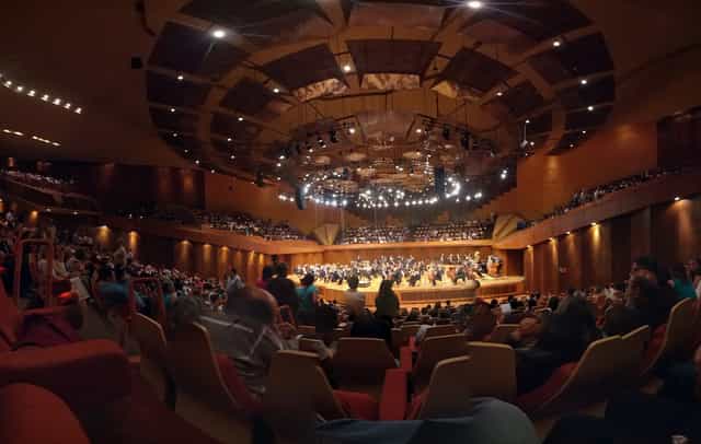Sala Nezahualcóyotl auditorium, acoustic interior, corporate event, keynote presentation.