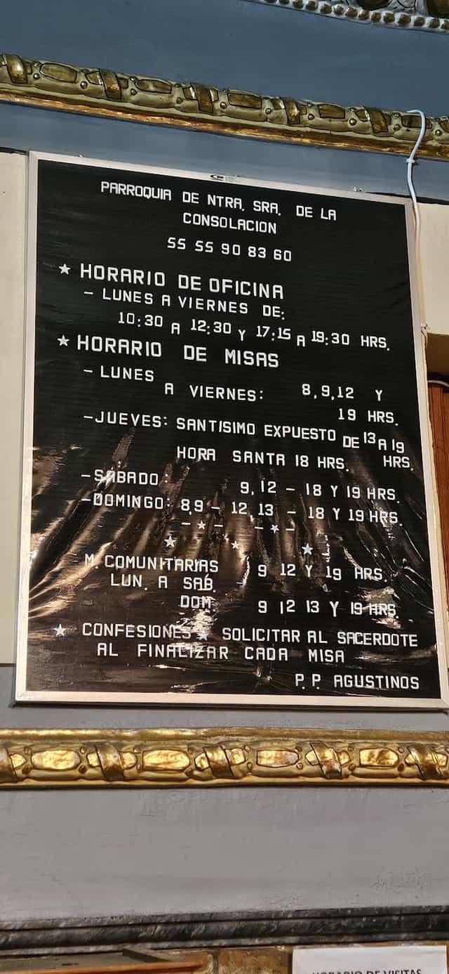 Church wayfinding reader board at Nuestra Señora de la Consolación for event signage.
