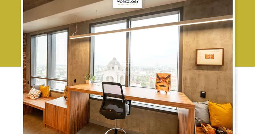 Workology executive meeting room with city view for business conferences and corporate workshops.