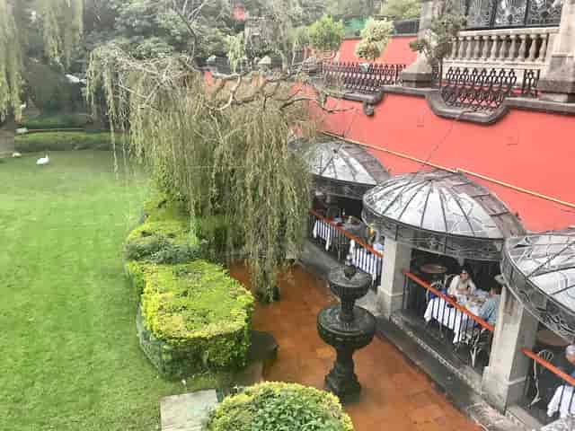Hacienda de Tlalpan historic terrace for intimate corporate lunch or high-end event venue.
