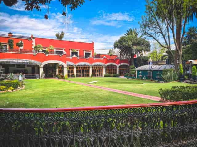 Hacienda de Tlalpan open-air garden venue for destination weddings and corporate gala events.