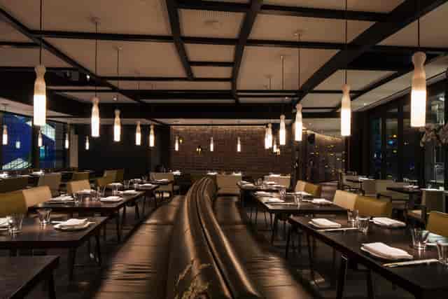 Modern dining space in Yauatcha City for corporate events and private dinners.