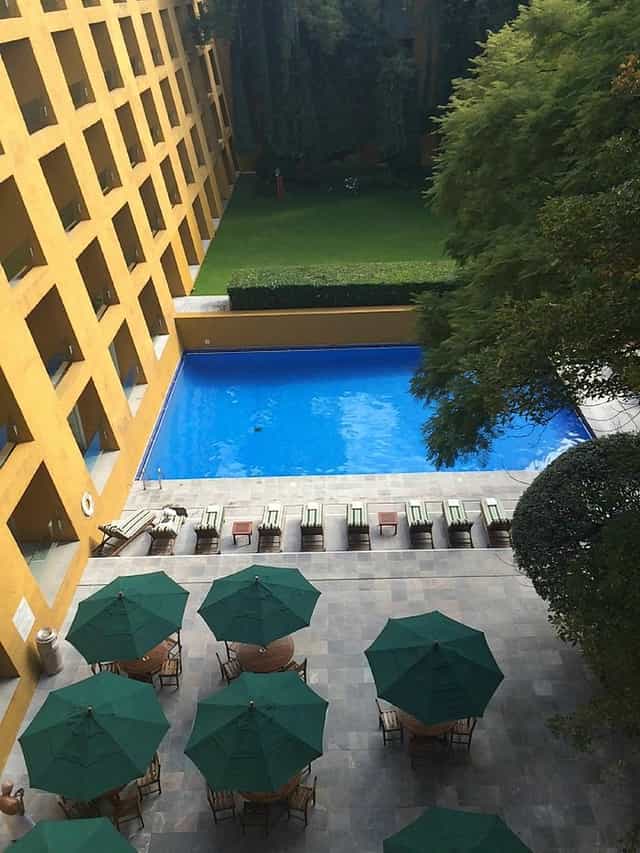 Natural Pool at Camino Real Polanco, Mexico, ideal for outdoor incentive group breakout receptions.