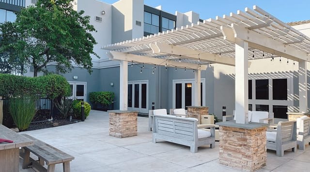 Outdoor breakout space at Four Points San Rafael for networking and corporate events.