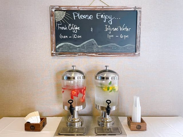 Beverage station at Four Points San Rafael Marin County for business events and catering.