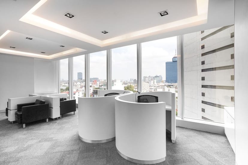 Modern Napoles, Mexico City meeting room with city views for private business meetings.