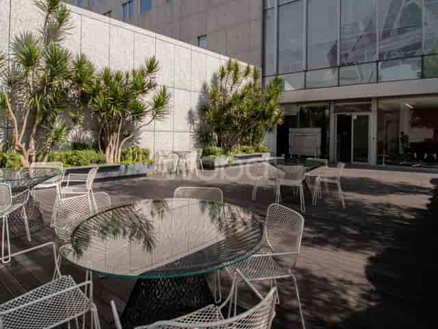 Modern outdoor breakout space at IOS Offices Condesa for professional networking and events.