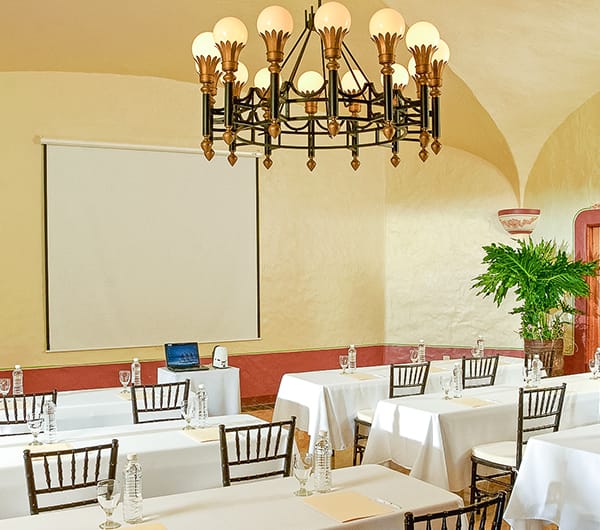 Boardroom layout in Luc 34 banquet hall for corporate meetings and professional events.