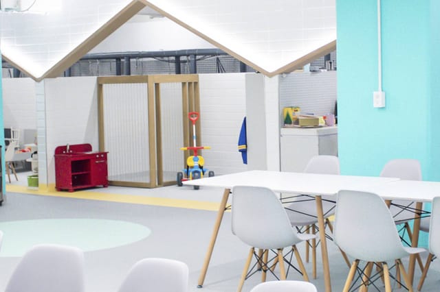 Ludoteca hybrid meeting space with childcare for family-friendly corporate events.