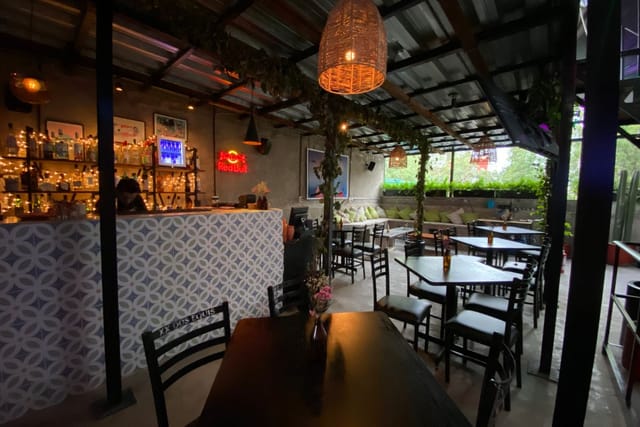 Rooftop at Casa Ribera with ambient lighting for corporate receptions and business events.