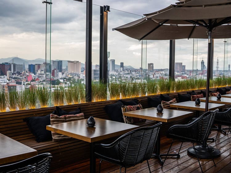 Casa Ribera rooftop venue with skyline views for cocktail receptions and networking events.