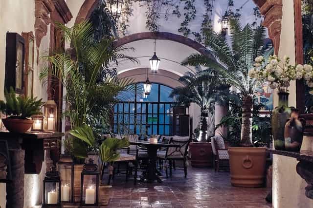Andanza courtyard, Belmond Casa de Sierra Nevada, luxury VIP reception and corporate event venue.
