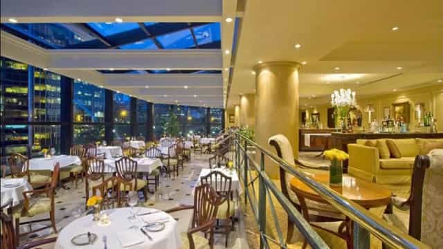 St. Regis Restaurant with skyline view for upscale receptions and VIP dinner events.