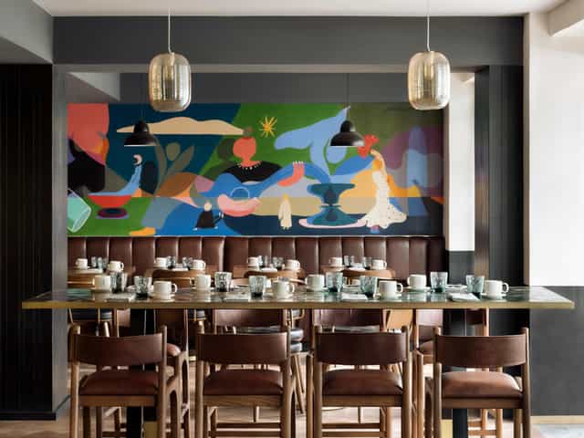 La Caña restaurant dining room for corporate events and intimate team dinners.
