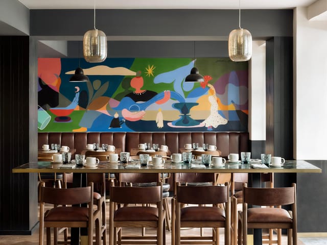 La Caña restaurant dining room for corporate events and intimate team dinners.