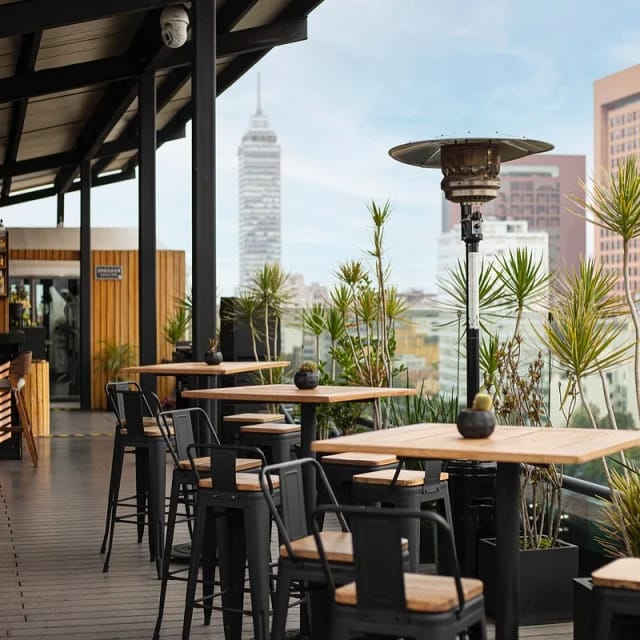 Xkina Rooftop Sky-Lounge with industrial design for networking mixers and sunset cocktail events.