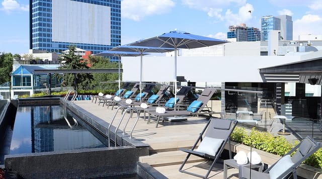 Rooftop terrace at Alia Inn Boutique, ideal for executive networking and corporate cocktail events.