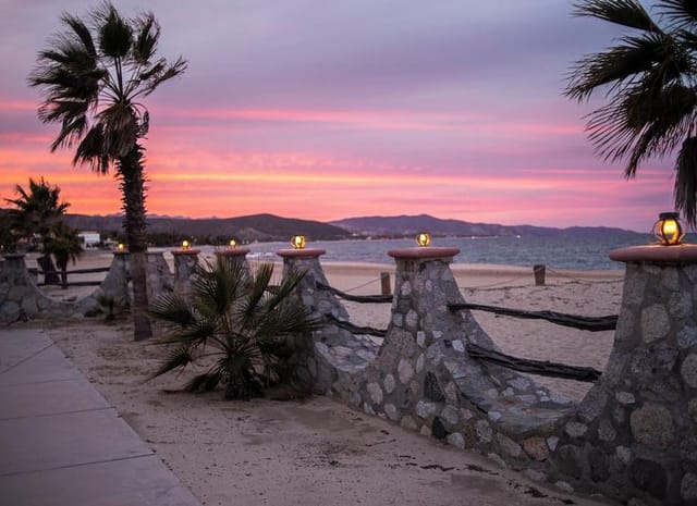 Sunset wedding welcome reception at Buena Vista Resort, luxury honeymoon event venue.