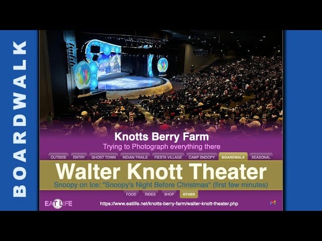 Walter Knott Theater with stadium seating for live entertainment and ice show events.