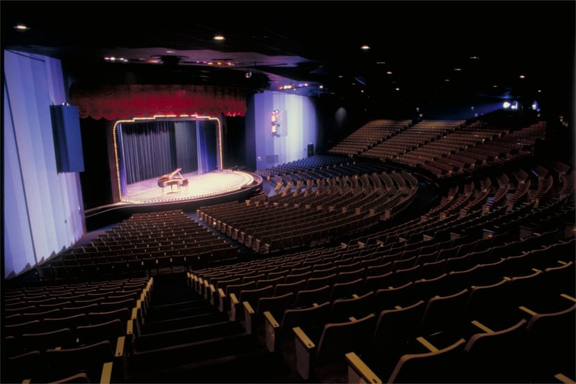 Walter Knott Theater proscenium stage for keynote presentations and corporate event venue.