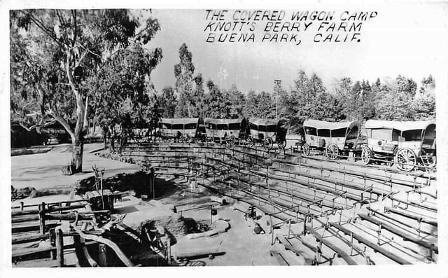 Gold Rush Camp amphitheater: vintage outdoor venue for themed event planning at Knott's Berry Farm.
